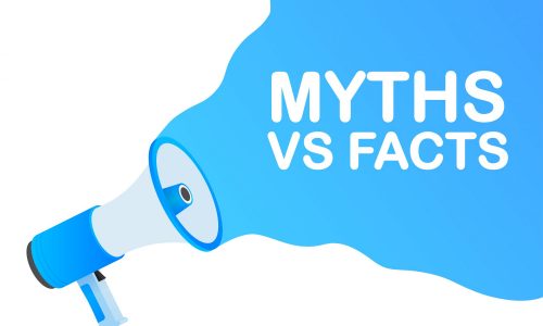 Myths vs facts. Icon on white backdrop. Versus vs background. Vector icon. White background.